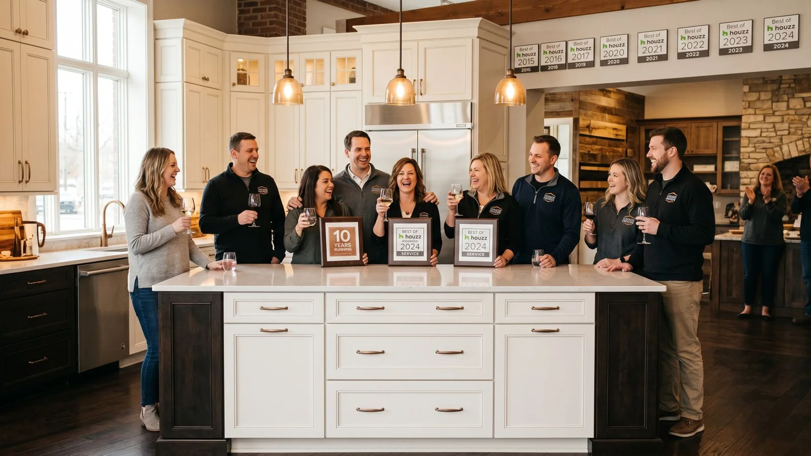 Columbus Kitchen Pros team celebrating tenth Best of Houzz award
