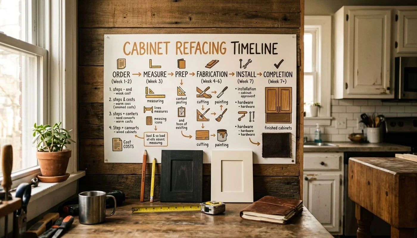 Compact refacing timeline graphic