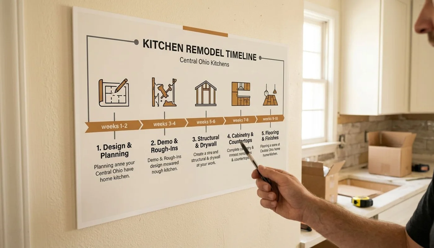 Five-step remodel timeline graphic