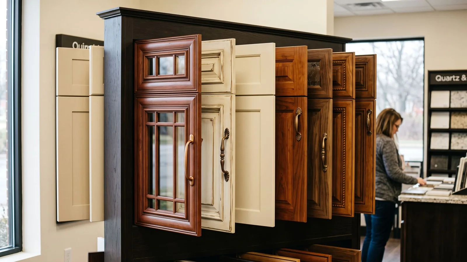 Range of cabinet door styles from basic to fully custom