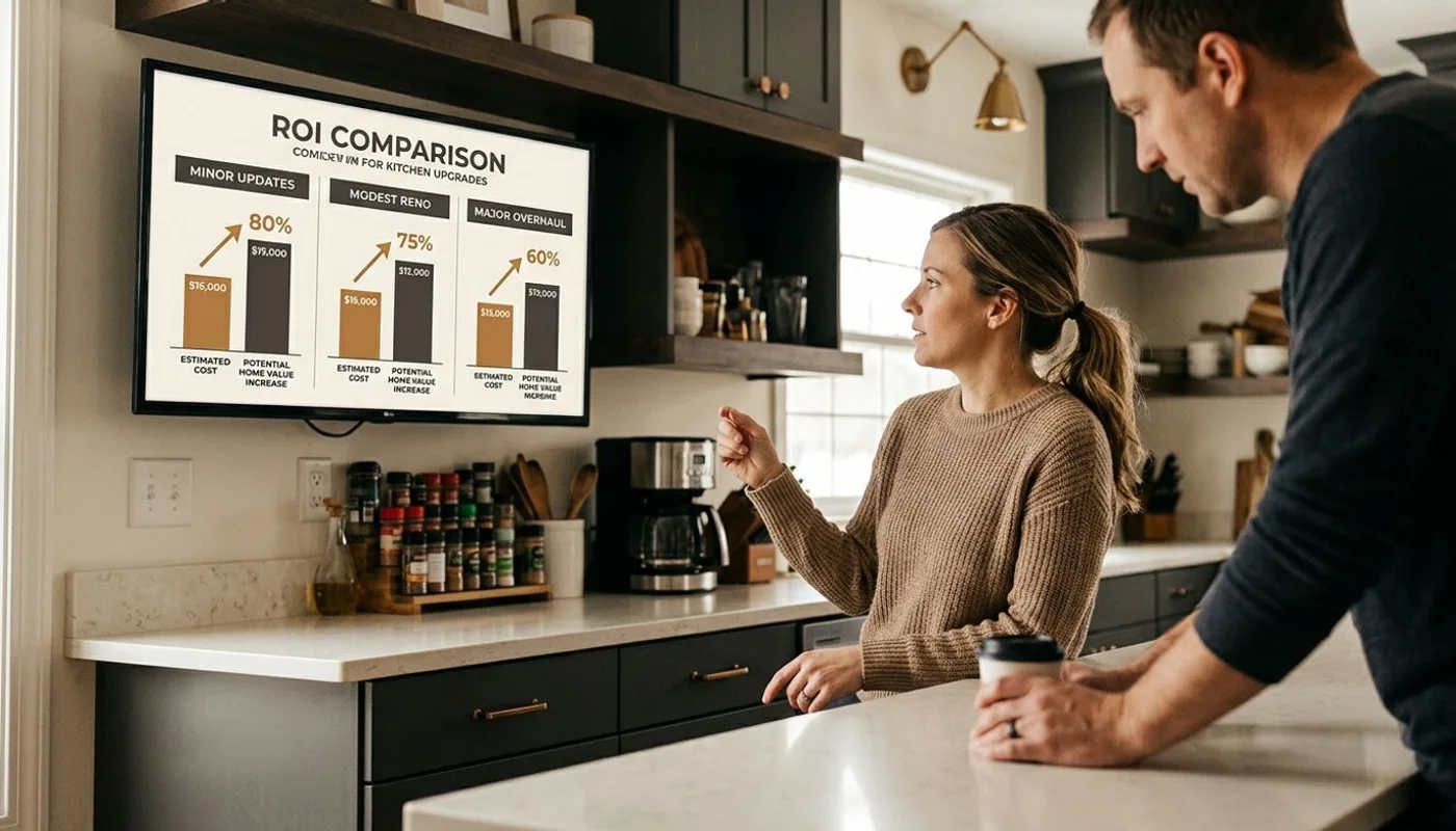 ROI comparison graphic for kitchen upgrades